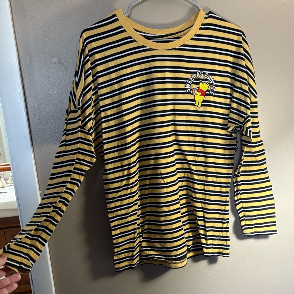 Disney Yellow and Black Striped Long Sleeve Tee
